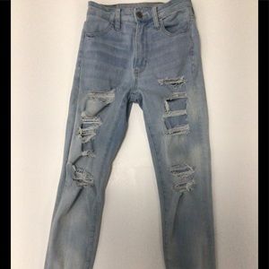 AE Skinny Jeans with Patched Rips